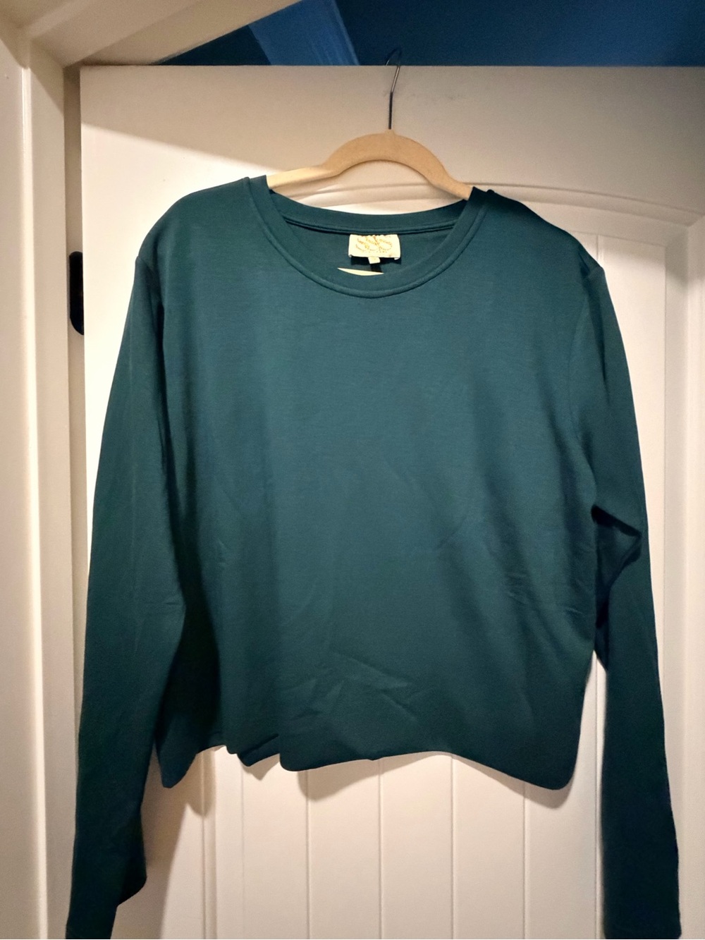 Everyday Crewneck Long-Sleeve Top in Teal